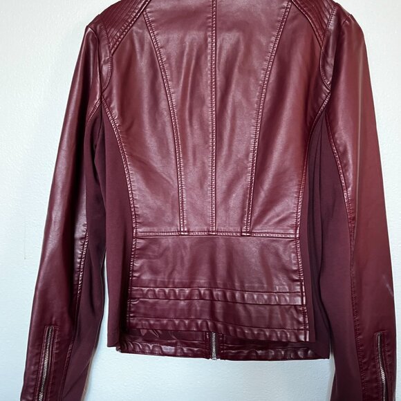Burgundy Vegan Leather Jacket - Size M - Never worn - Picture 6 of 9